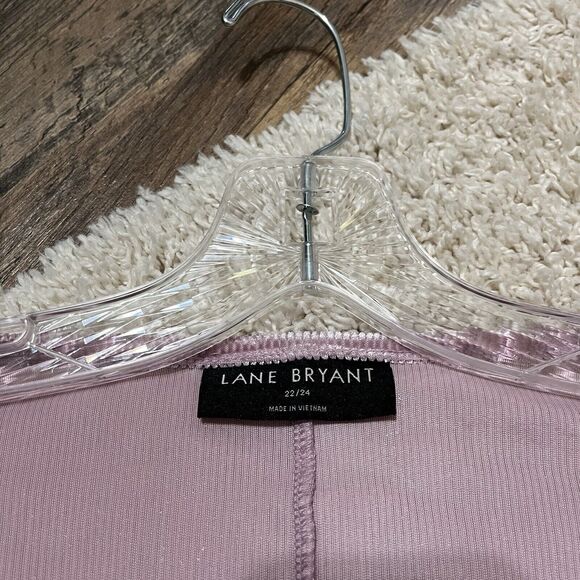 Lane Bryant Size 22/24 Pink Velvet Ribbed Wrap Side Tie V Neck Top - Picture 5 of 7